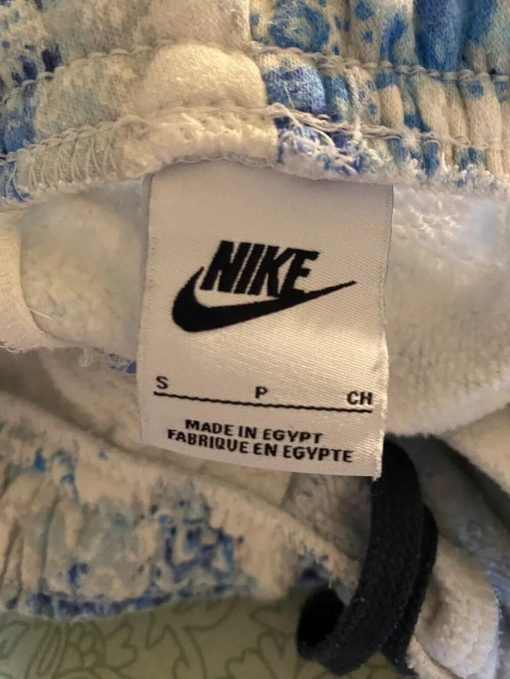 Nike Tie Dye Jogger Sweatpants Size Small Blue White Heavyweight Fleece Zipper P